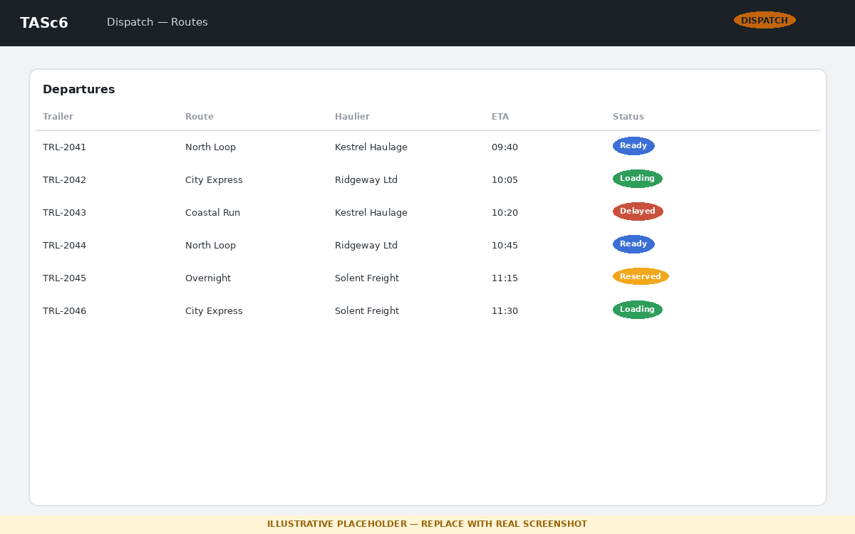 Dispatch screen