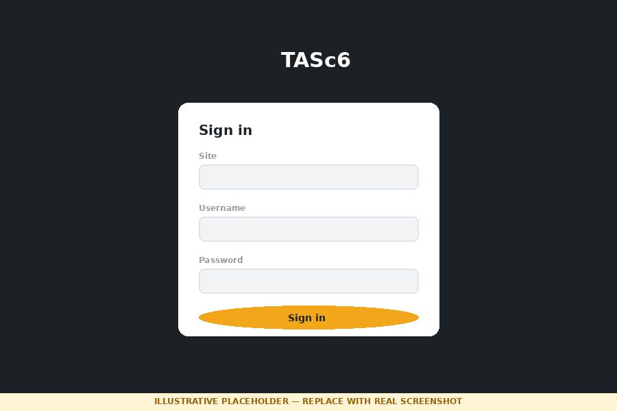 Sign in screen
